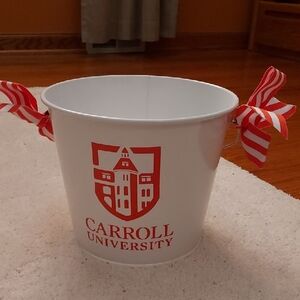 White Party Bucket with School Logo CARROLL University
